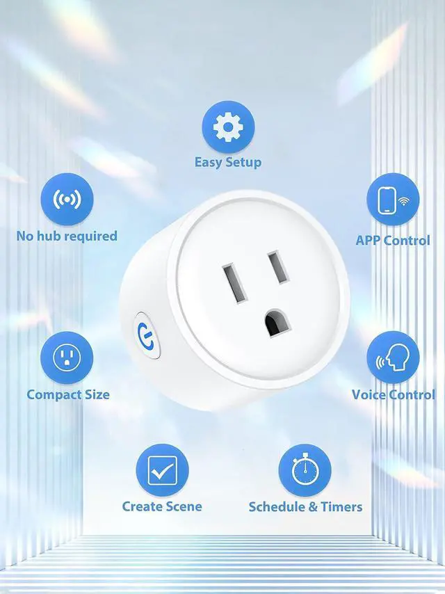 Alt view image 2 of 7 - EIGHTREE Smart Plug Alexa, Smart Outlet, Works with Alexa, Google Home and SmartThings, WiFi Smart Plugs with APP Remote Control and Timer Function, 2.4GHz Wi-Fi Only, Prise Intelligente, 4Packs