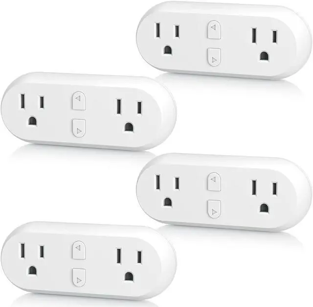 Main image of HBN Smart Plug 15A, WiFi&Bluetooth Outlet Extender Dual Socket Plugs Works with Alexa, Google Home Assistant, Remote Control with Timer Function, No Hub Required, ETL Certified, 2.4G WiFi Only, 4-Pack