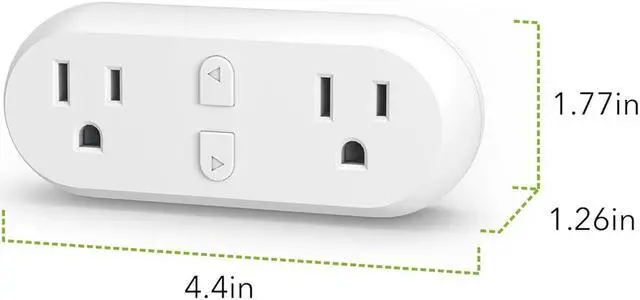 Alt view image 7 of 7 - HBN Smart Plug 15A, WiFi&Bluetooth Outlet Extender Dual Socket Plugs Works with Alexa, Google Home Assistant, Remote Control with Timer Function, No Hub Required, ETL Certified, 2.4G WiFi Only, 4-Pack