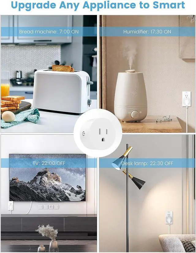 Alt view image 6 of 7 - Smart Plug 5GHz, EIGHTREE Smart Plug Works with Alexa & Google Home, 5GHz & 2.4GHz WiFi Compatible, with Remote Control & Timer Function, 4 Pack