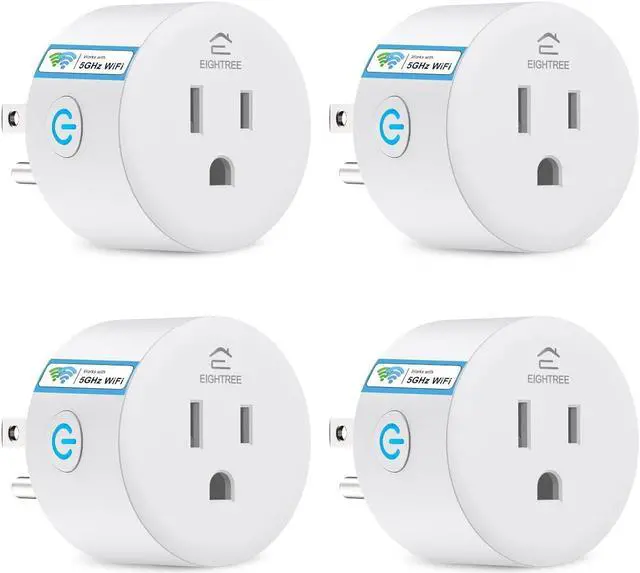 Main image of Smart Plug 5GHz, EIGHTREE Smart Plug Works with Alexa & Google Home, 5GHz & 2.4GHz WiFi Compatible, with Remote Control & Timer Function, 4 Pack