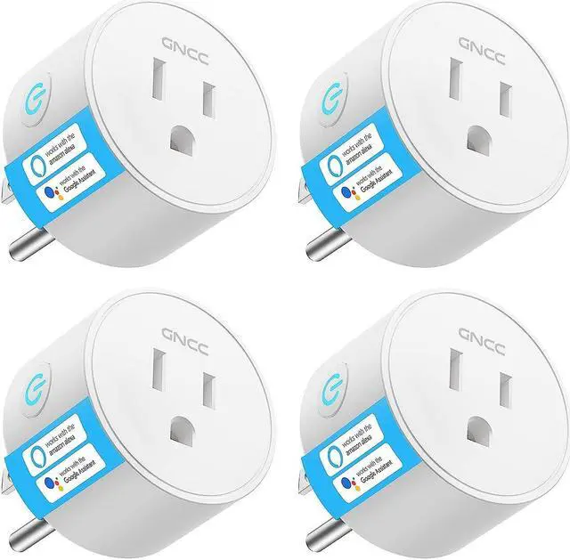Main image of GNCC Mini Smart Plug, WiFi Outlets Work with Alexa & Google Assistant, Functions with Timer & Schedule, Remote Control with SmartLife, 2.4GHz WiFi Only but No Hub Required