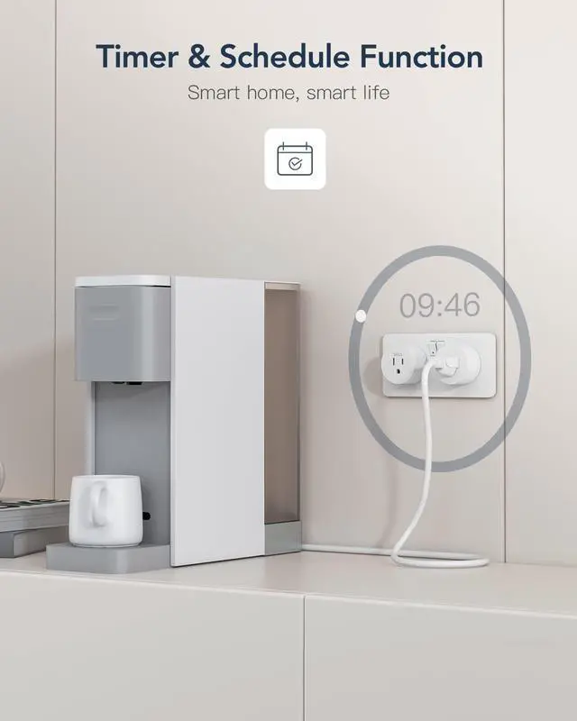 Alt view image 4 of 6 - GNCC Mini Smart Plug, WiFi Outlets Work with Alexa & Google Assistant, Functions with Timer & Schedule, Remote Control with SmartLife, 2.4GHz WiFi Only but No Hub Required
