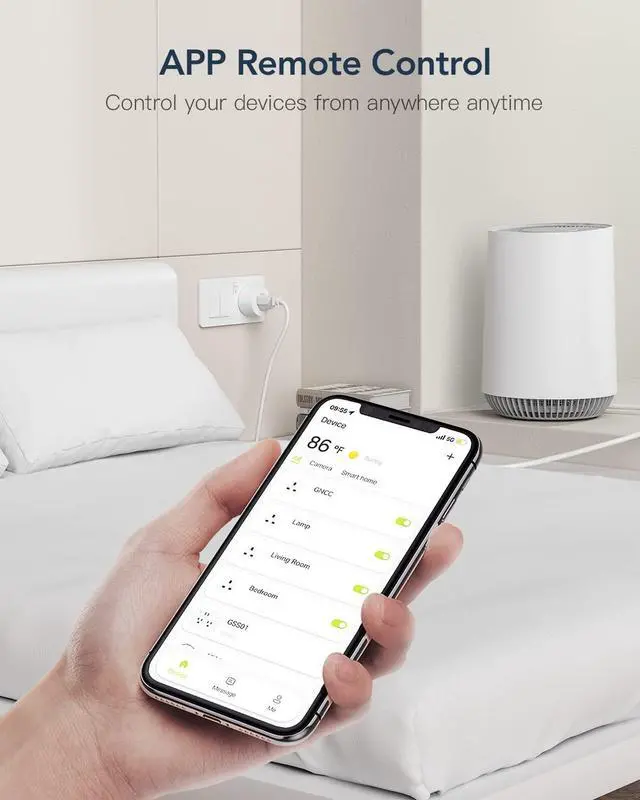 Alt view image 6 of 6 - GNCC Mini Smart Plug, WiFi Outlets Work with Alexa & Google Assistant, Functions with Timer & Schedule, Remote Control with SmartLife, 2.4GHz WiFi Only but No Hub Required
