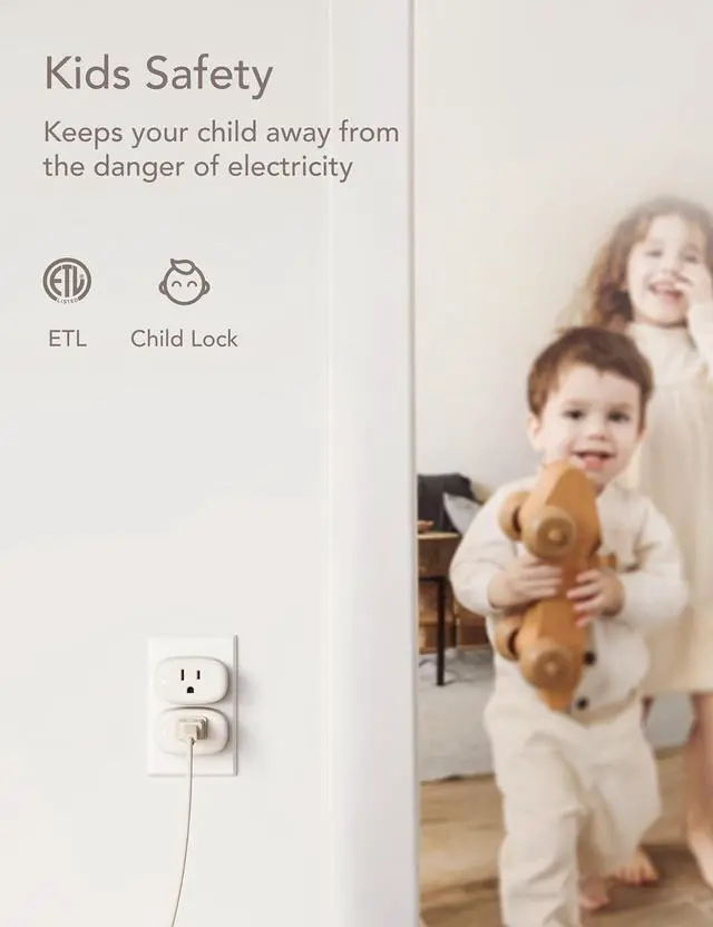 Alt view image 6 of 7 - Nooie Smart Plug Works with Alexa Google Home WiFi Outlet Mini Smart Socket with Child Lock and Timer Countdown Function, No Hub Required for Smart Home Life (4 Pack)