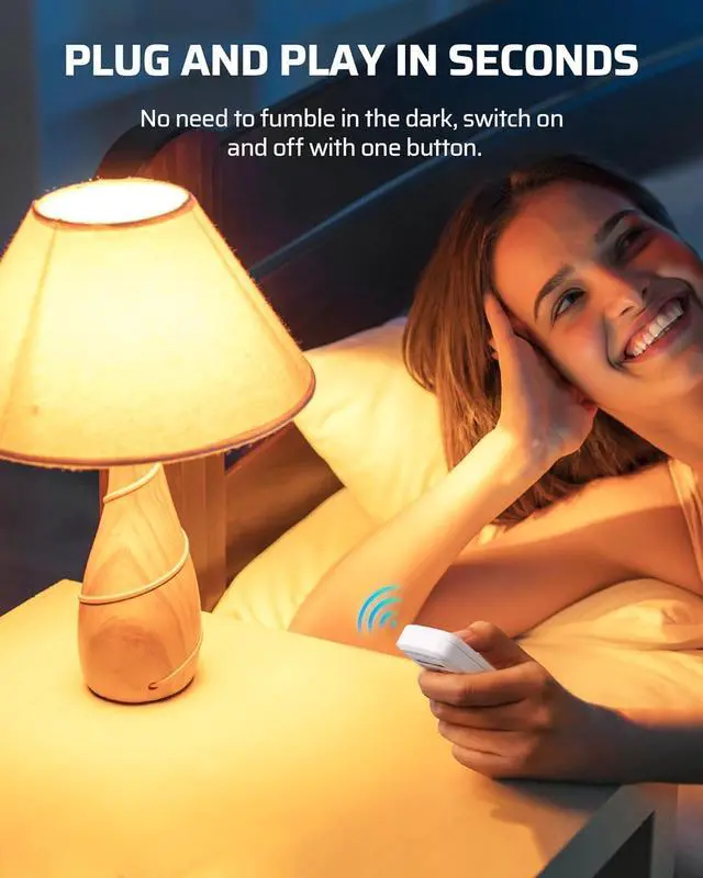 Alt view image 4 of 7 - DEWENWILS Indoor Remote Control Outlet, Wireless Remote Light Switch, No Interference Remote Outlet Switch, No Wiring, 15A/1875W, 100ft RF Range, Compact Design, Programmable