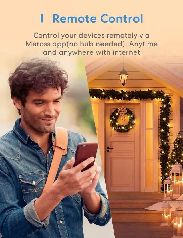 Alt view image 5 of 7 - meross Smart Outdoor Plug 2 Sockets, Remote Control, Timer, Waterproof, Works with Alexa, Google Assistant,FCC and ETL Certified, Black