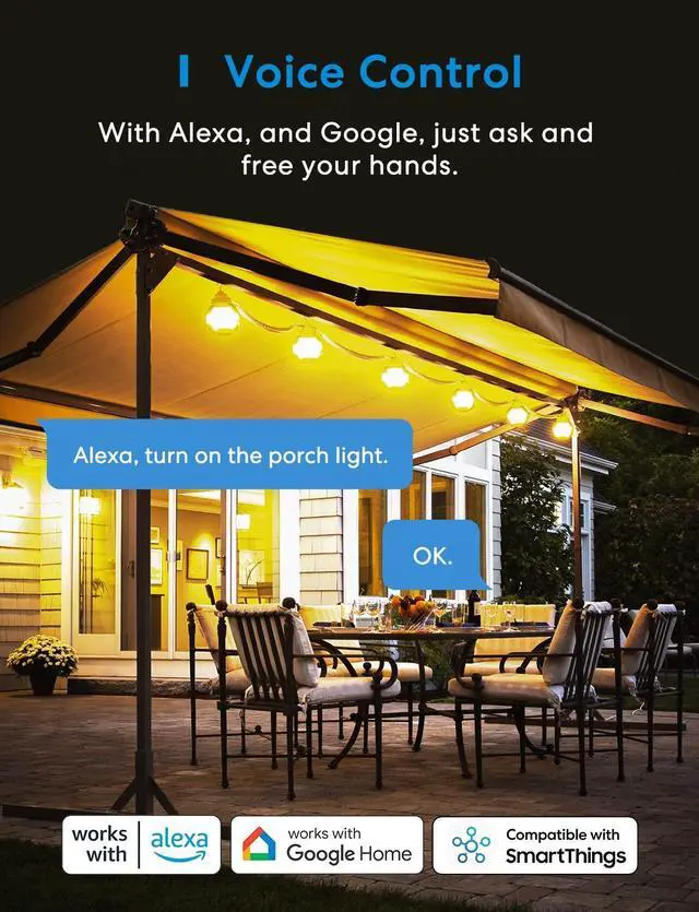 Alt view image 3 of 7 - meross Smart Outdoor Plug 2 Sockets, Remote Control, Timer, Waterproof, Works with Alexa, Google Assistant,FCC and ETL Certified, Black