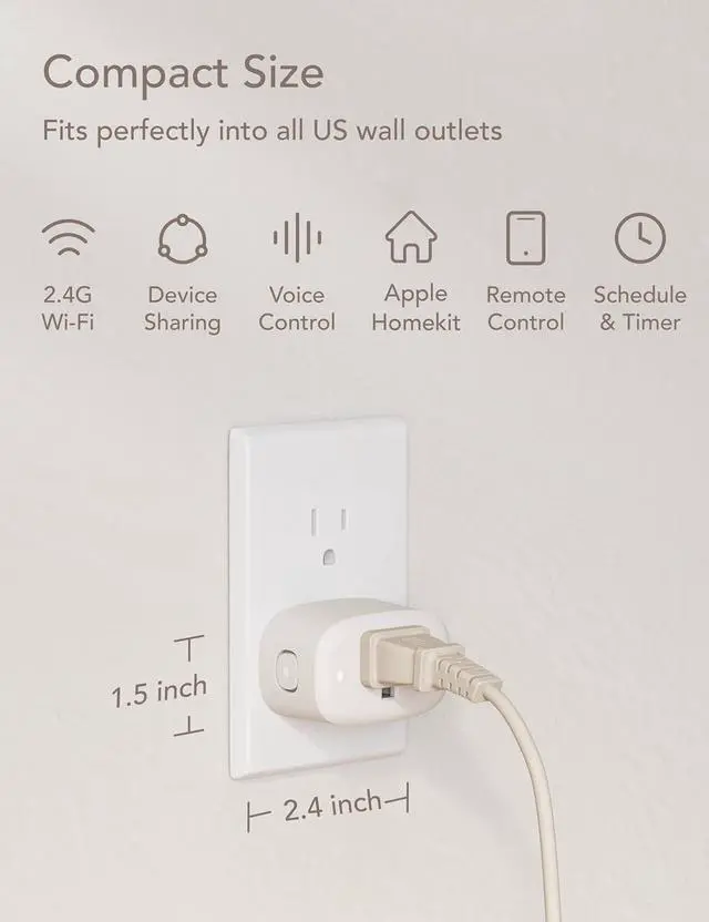 Alt view image 2 of 6 - Nooie Smart Plug Compatible with Alexa, WiFi Outlet Smart Socket with Child Lock and Timer Countdown Function, No Hub Required for Smart Home Life