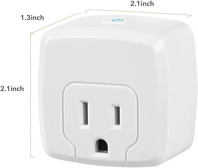 Alt view image 7 of 7 - HBN Smart Plug Mini 15A, WiFi Smart Outlet Works with Alexa, Google Home Assistant, Remote Control with Timer Function, No Hub Required, ETL Certified, 2.4G WiFi Only, 2-Pack