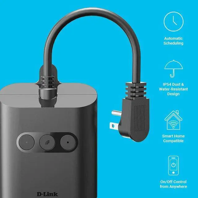 Alt view image 2 of 7 - D-Link Outdoor Smart Plug, D-Link Wi-Fi Smart Outlet With 2 Grounded Sockets + 1 USB Port, Smart Home Voice Control, Works With Amazon Alexa, Google Assistant and IFTTT - (DSP-W320) | Black