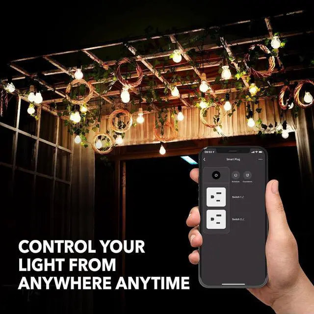 Alt view image 3 of 7 - BN-LINK Heavy Duty Dual Outlet Outdoor Smart WiFi Plug Timer Outlet Switch, Compatible with Alexa and Google Assistant 2.4 GHz Network only