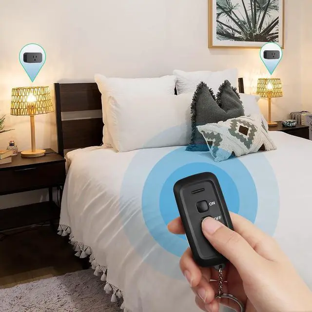 Alt view image 5 of 7 - DEWENWILS Indoor Remote Control Outlet, Wireless Remote Light Switch, No Interference Remote Outlet Switch, No Wiring, 15A/1875W, 100ft RF Range, Compact Design