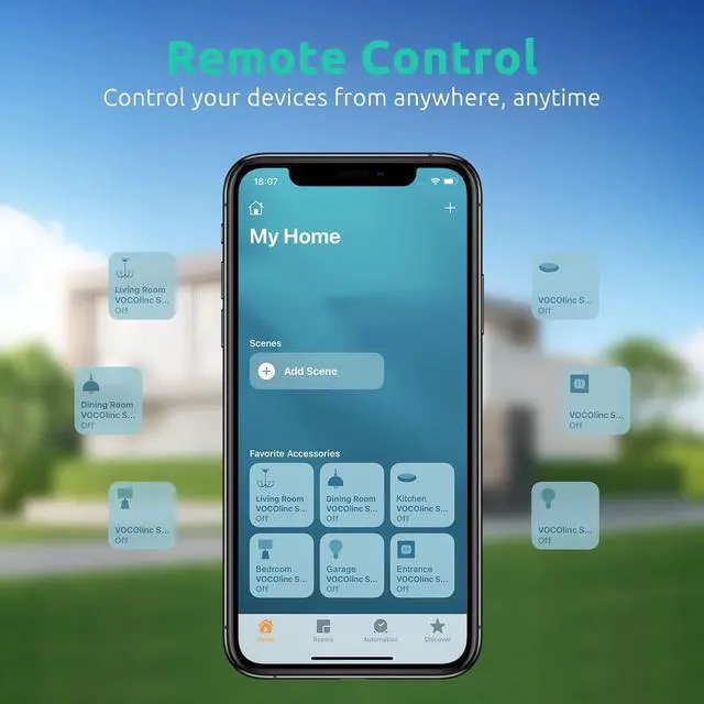 Alt view image 4 of 6 - VOCOlinc Smart Plug, Mini WiFi Outlet Socket Works with HomeKit Alexa Google Home Nest Hub, Voice Control, Remote Access, Timer, No Hub Required, 15A 1800W 2.4GHz Network 3 Pack