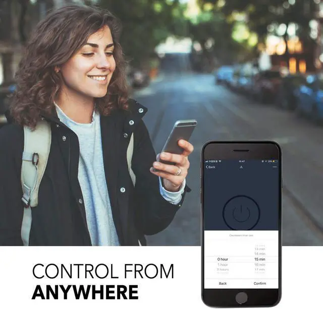 Alt view image 5 of 7 - HBN Smart Plug Mini 15A, WiFi Smart Outlet Works with Alexa, Google Home Assistant, Remote Control with Timer Function, No Hub Required, ETL Certified, 2.4G WiFi Only, 4-Pack