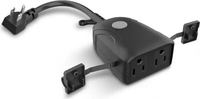 Main image of Feit Electric Smart Outdoor Plug, WiFi Waterproof Plug, 2 Grounded Sockets, Works with Alexa and Google Assistant, App Controlled, 15 Amp Indoor/Outdoor 2 Outlet Plug, Black, Plug/WiFi/WP