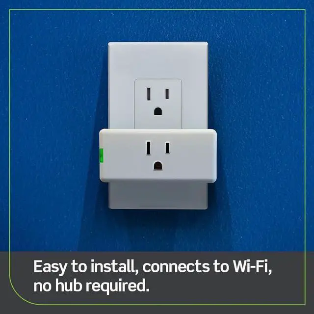 Alt view image 3 of 7 - Leviton D215P-2RW Decora Smart Wi-Fi Mini Plug-in Switch (2nd Gen), Works with Hey Google, Alexa, Apple HomeKit/Siri, and Anywhere Companions, No Hub Required , White