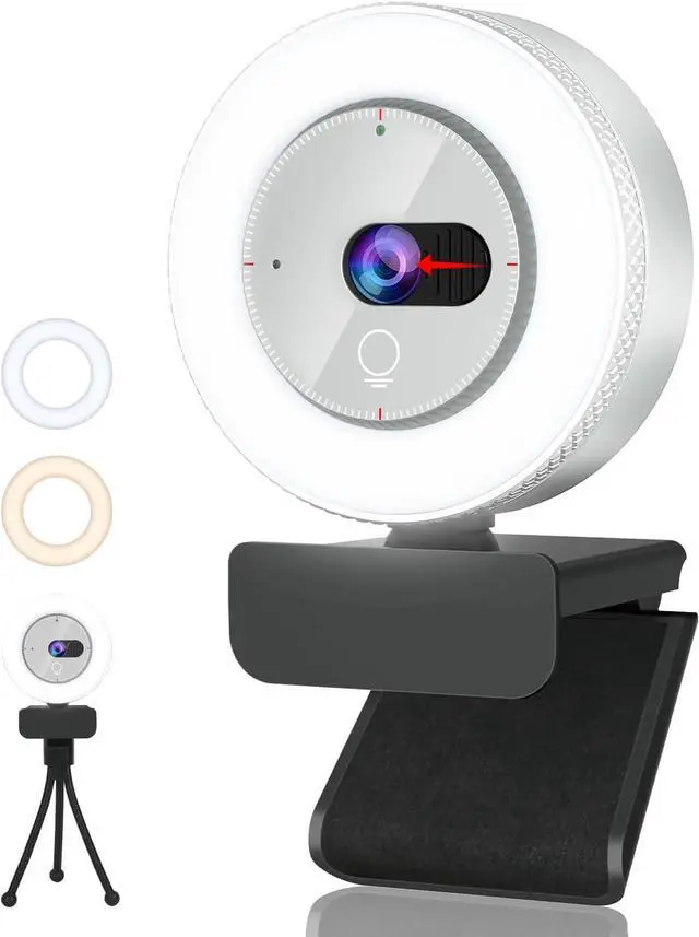 Main image of Webcam with Light - 1080P Webcam for PC with Built-in Privacy Cover & Mic, Camii StreamCam, Plug and Play, Web Camera for Streaming, Online Learning, Zoom Meeting Skype Teams, Mac Laptop Desktop