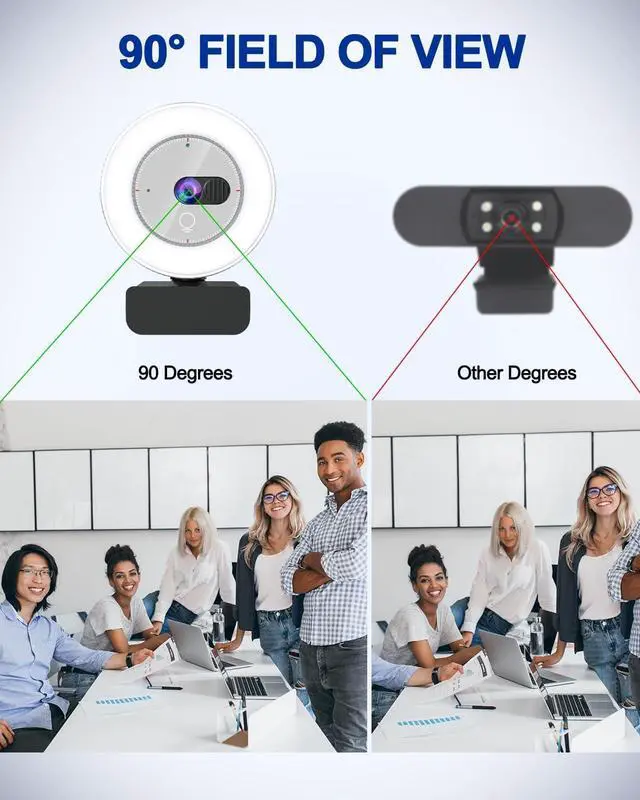 Alt view image 4 of 7 - Webcam with Light - 1080P Webcam for PC with Built-in Privacy Cover & Mic, Camii StreamCam, Plug and Play, Web Camera for Streaming, Online Learning, Zoom Meeting Skype Teams, Mac Laptop Desktop