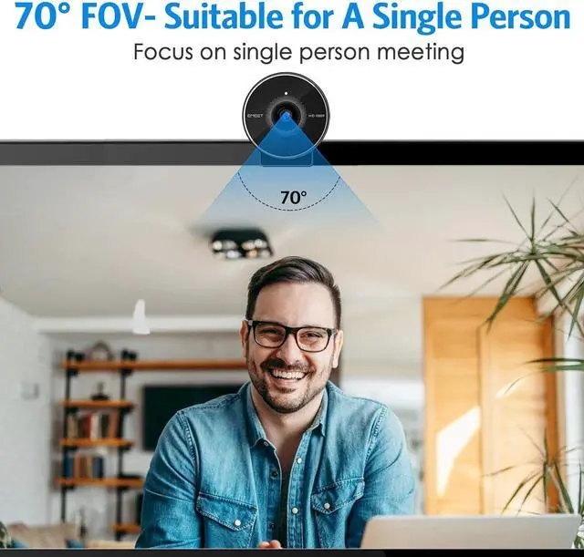 Alt view image 2 of 7 - EMEET C955 Webcam for PC, 1080P Webcam with Microphone&Privacy Cover, Auto Light Correction, 70° FOV for Personal Use, Plug&Play Web Cam Protect Data, Perfect for Office Professionals&Remote Workers