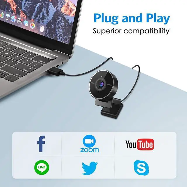 Alt view image 7 of 7 - EMEET C955 Webcam for PC, 1080P Webcam with Microphone&Privacy Cover, Auto Light Correction, 70° FOV for Personal Use, Plug&Play Web Cam Protect Data, Perfect for Office Professionals&Remote Workers