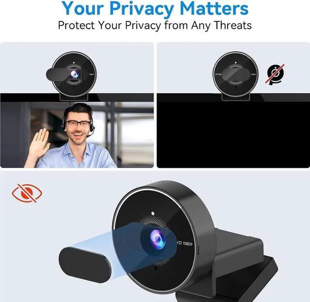 Alt view image 5 of 7 - EMEET C955 Webcam for PC, 1080P Webcam with Microphone&Privacy Cover, Auto Light Correction, 70° FOV for Personal Use, Plug&Play Web Cam Protect Data, Perfect for Office Professionals&Remote Workers
