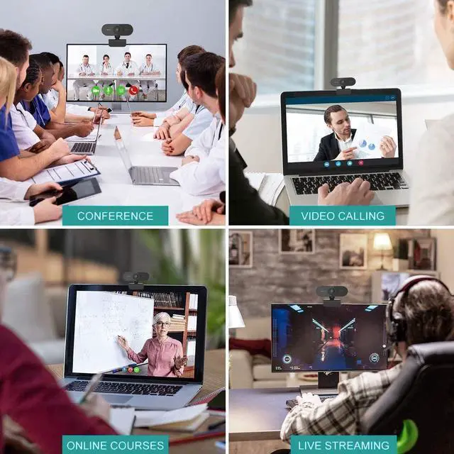 Alt view image 5 of 7 - Webcam with Microphone, Full HD 1080P Webcam for PC, Laptop, Desktop, MAC, Plug and Play Web Camera with Privacy Cover, USB Camera for YouTube, Zoom, Skype, Facetime, Windows, Linux, and macOS