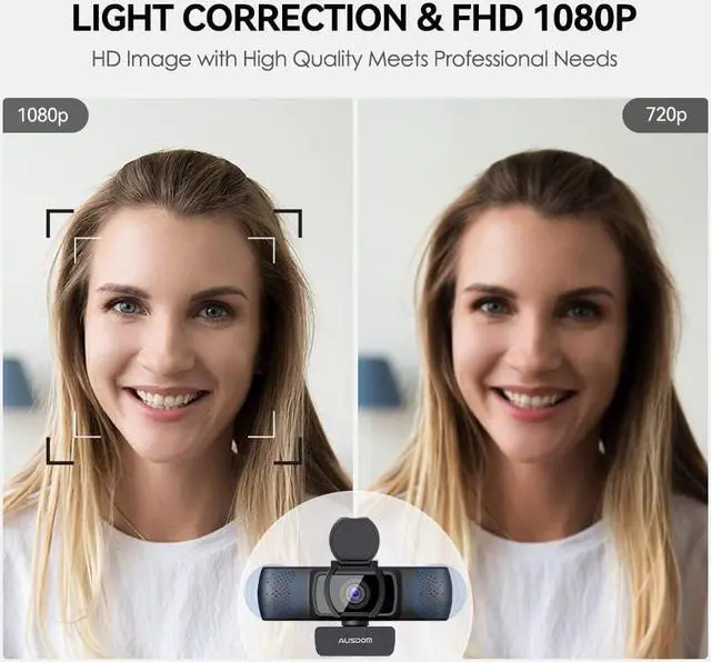 Alt view image 4 of 7 - Business Webcam for PC, AUSDOM AF640 Full HD 1080p/30fps Video Calling, Autofocus Web Camera with Microphone, 90° Wide-Angle View for Desktop/Laptop/Mac, Works with Skype, Zoom, WebEx, Lync