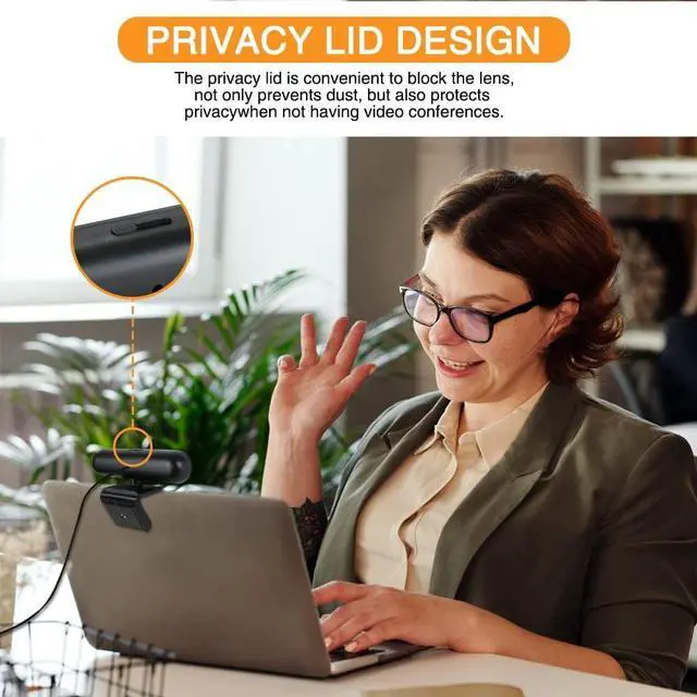 Alt view image 6 of 7 - EICKMO 4K Webcam 8MP HD Live Video Conference Camera with Built-in 4 Microphones 360 Degree Swivel Computer Web Camera with Privacy Shutter and Tripod USB Webcam for PC Mac Laptop Desktop Computer