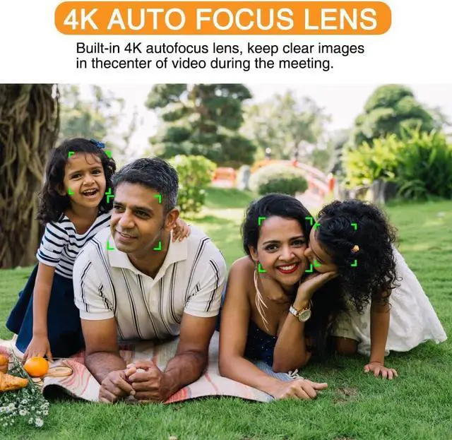 Alt view image 3 of 7 - EICKMO 4K Webcam 8MP HD Live Video Conference Camera with Built-in 4 Microphones 360 Degree Swivel Computer Web Camera with Privacy Shutter and Tripod USB Webcam for PC Mac Laptop Desktop Computer