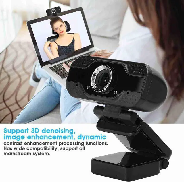 Alt view image 4 of 7 - 1080P Webcam with 3D Digital Noise Reduction Microphone, 2MP HD Web Camera USB, DriverFree Webcams for Video Streaming, Conference, Game,Study