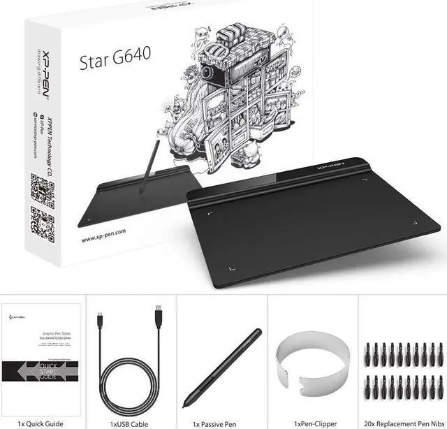 Alt view image 7 of 7 - XP-Pen StarG640 6x4 Inch Ultrathin Tablet Drawing Tablet Digital Graphics Tablet Battery-Free Stylus for OSU Game and Teaching Online Classes -Rev B