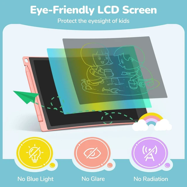 Alt view image 2 of 7 - TECJOE 4 Pack LCD Writing Tablet, 8.5 Inch Colorful Doodle Board Drawing Tablet for Kids, Kids Travel Games Activity Learning Toys Birthday Gifts for 3 4 5 6 Year Old Boys and Girls Toddlers