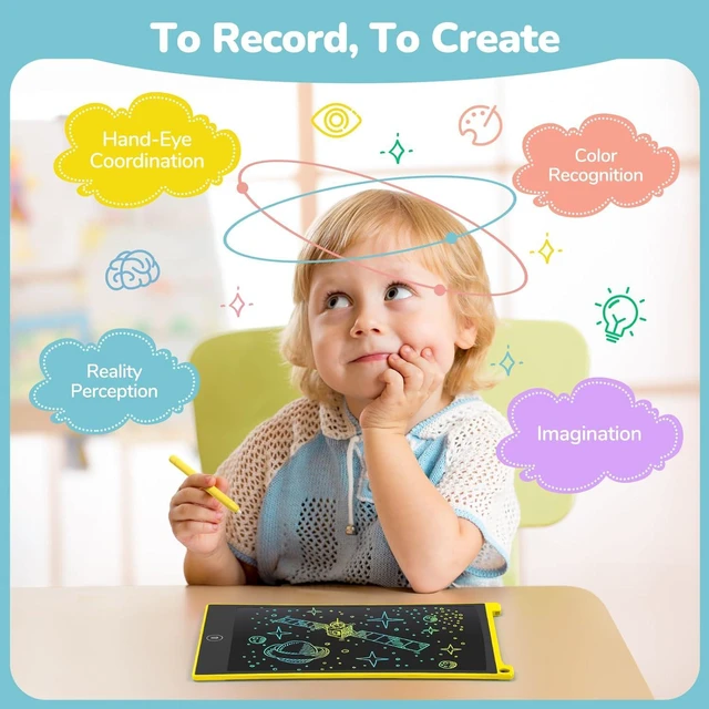 Alt view image 4 of 7 - TECJOE 4 Pack LCD Writing Tablet, 8.5 Inch Colorful Doodle Board Drawing Tablet for Kids, Kids Travel Games Activity Learning Toys Birthday Gifts for 3 4 5 6 Year Old Boys and Girls Toddlers