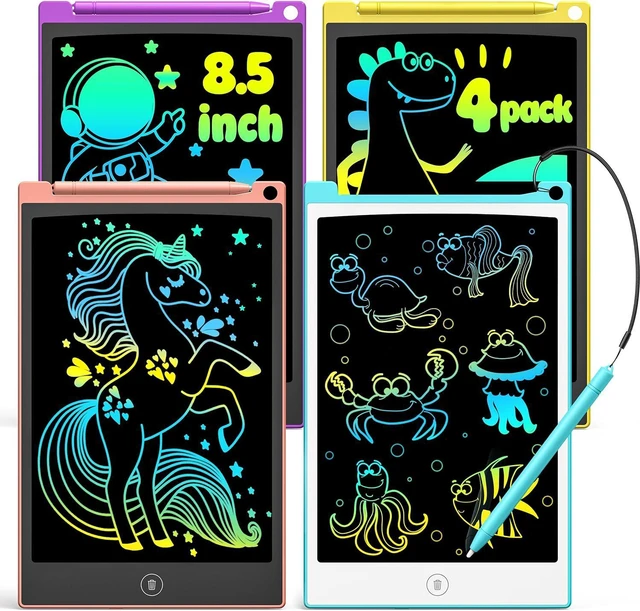 Main image of TECJOE 4 Pack LCD Writing Tablet, 8.5 Inch Colorful Doodle Board Drawing Tablet for Kids, Kids Travel Games Activity Learning Toys Birthday Gifts for 3 4 5 6 Year Old Boys and Girls Toddlers