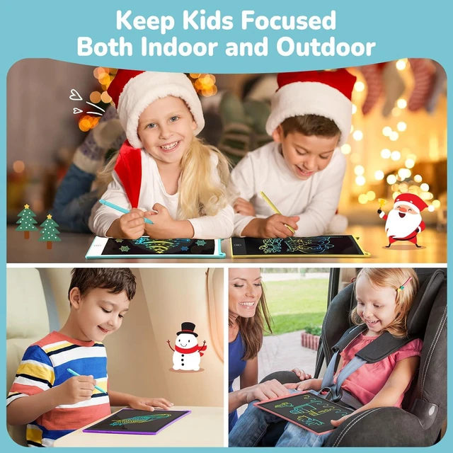 Alt view image 7 of 7 - TECJOE 4 Pack LCD Writing Tablet, 8.5 Inch Colorful Doodle Board Drawing Tablet for Kids, Kids Travel Games Activity Learning Toys Birthday Gifts for 3 4 5 6 Year Old Boys and Girls Toddlers