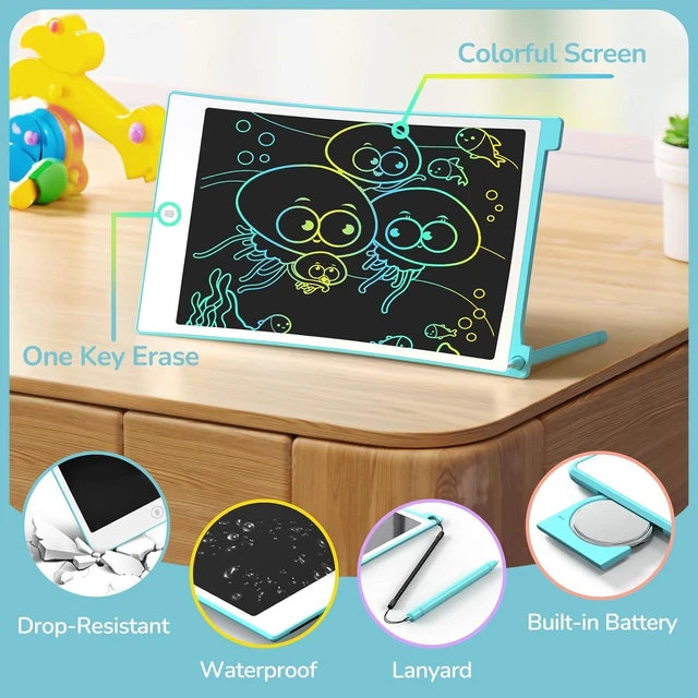 Alt view image 5 of 7 - TECJOE 4 Pack LCD Writing Tablet, 8.5 Inch Colorful Doodle Board Drawing Tablet for Kids, Kids Travel Games Activity Learning Toys Birthday Gifts for 3 4 5 6 Year Old Boys and Girls Toddlers