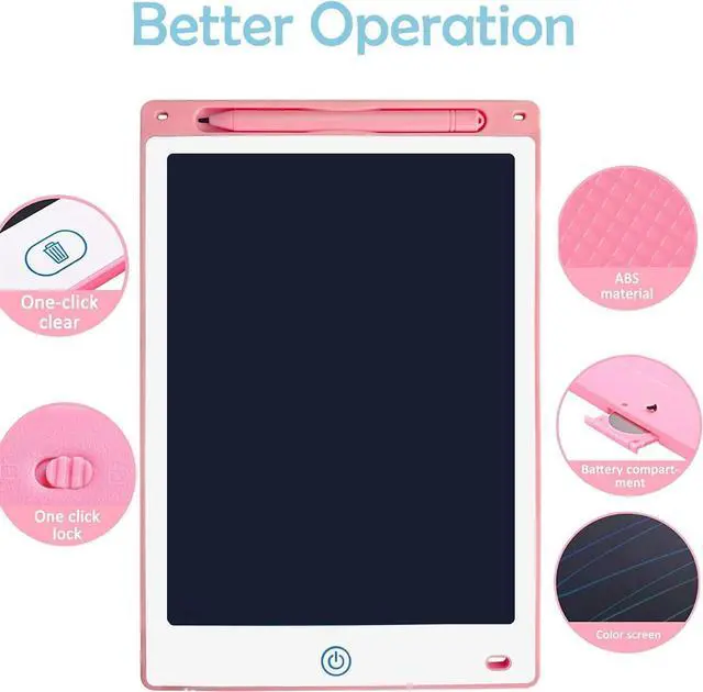 Alt view image 4 of 6 - LCD Writing Tablet, Doodle Board for Kids Drawing Board,10-Inch Writing Graffiti Board, Portable Board Handwriting Tablet Drawing Board,for Children,Adult at Home, School,Office with Lock Erase Button