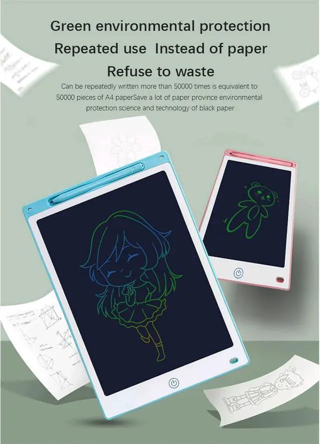 Alt view image 5 of 6 - LCD Writing Tablet, Doodle Board for Kids Drawing Board,10-Inch Writing Graffiti Board, Portable Board Handwriting Tablet Drawing Board,for Children,Adult at Home, School,Office with Lock Erase Button