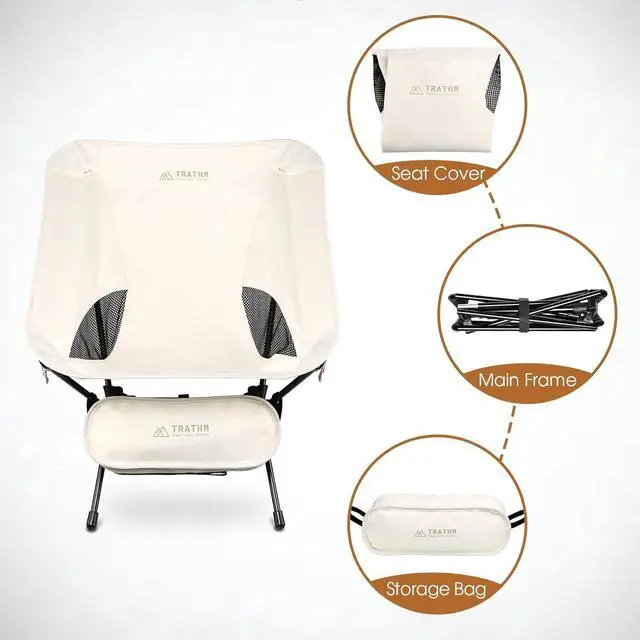 Alt view image 5 of 7 - TRATHM Camping Chair, Lightweight Folding Camp Chair Backpacking Chairs, for Camping, BBQ, Beach, Travel, Picnic