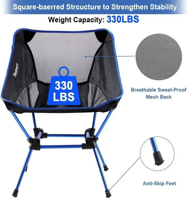 Alt view image 4 of 7 - FBSPORT 2 Pack Ultralight Floding Camping Chair,Compact and Heavy Duty Outdoors Portable Backpacking Chairs,for Camping, BBQ, Beach, Travel, Picnic, Festival