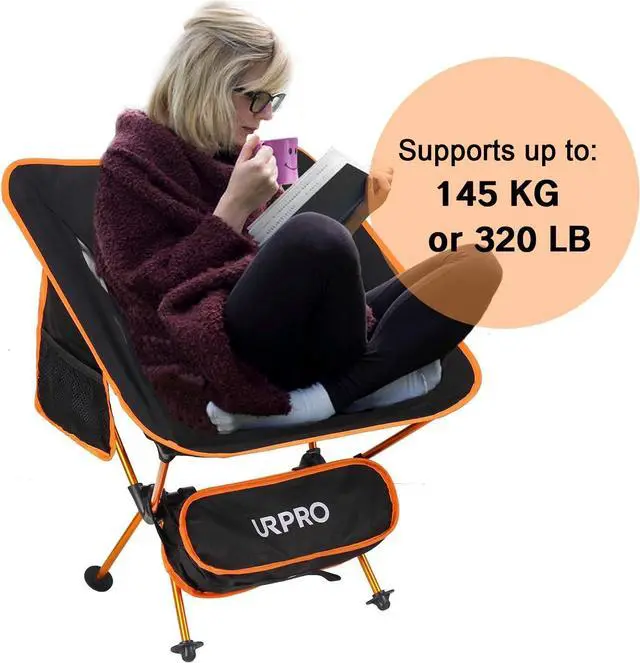 Alt view image 5 of 7 - URPRO Outdoor Ultralight Portable Folding Chairs with Carry Bag Heavy Duty 145kgs Capacity Collapsible Chair Camping Folding Chairs Beach Chairs