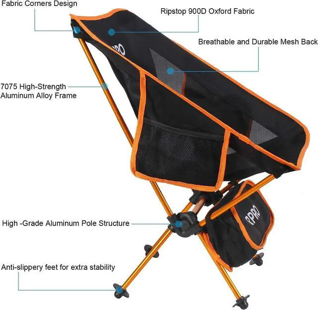 Alt view image 6 of 7 - URPRO Outdoor Ultralight Portable Folding Chairs with Carry Bag Heavy Duty 145kgs Capacity Collapsible Chair Camping Folding Chairs Beach Chairs