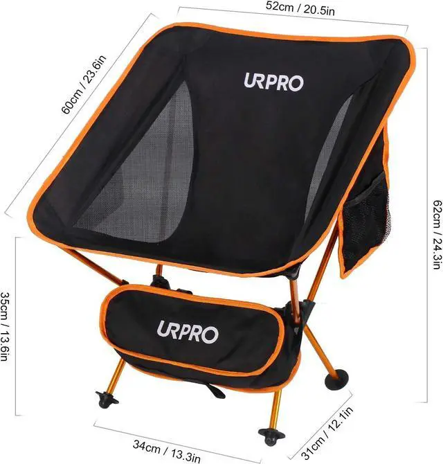 Alt view image 2 of 7 - URPRO Outdoor Ultralight Portable Folding Chairs with Carry Bag Heavy Duty 145kgs Capacity Collapsible Chair Camping Folding Chairs Beach Chairs