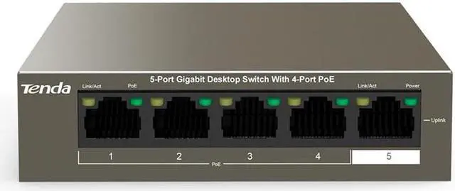 Alt view image 2 of 20 - Tenda TEG1105P-4-63W Unmanaged Switch