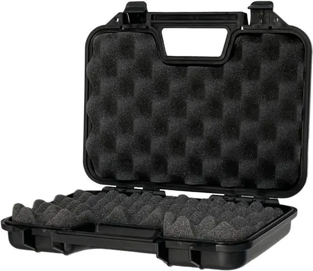 Main image of Hard Pistol Case Foam Padded Sporting Goods Airsoft BB Guns Storage Carrying Handle Lockable - Black