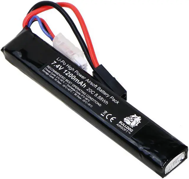 Main image of BULLDOG AIRSOFT Li-Po Battery Pack 7.4v 1200mAh 20C 8.88Wh Mini Tamiya Connector High Power RC Toys