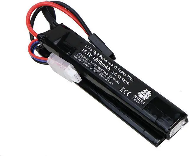 Main image of BULLDOG AIRSOFT 11.1v Li-Po Battery [Crane/Nun-Chuck] Pack 1200mAh 20C 8.88Wh Mini Tamiya Connector High Power RC Toys
