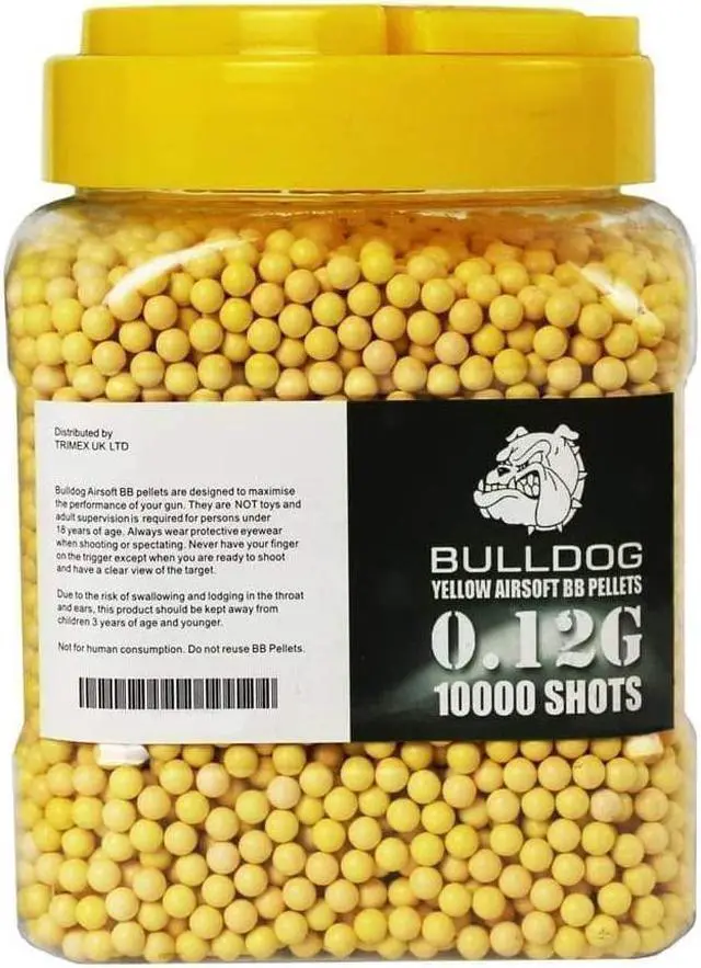 Main image of BULLDOG AIRSOFT - 10000 Bottle Airsoft BBs Pellets [0.12g] Yellow 6mm Polished