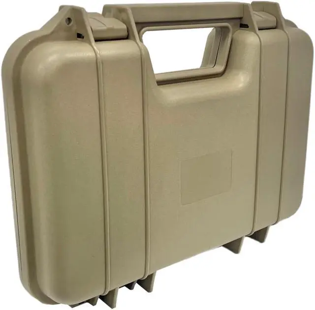 Alt view image 6 of 7 - Hard Pistol Case Foam Padded Sporting Goods Airsoft BB Guns Storage Carrying Handle Lockable - Tan